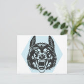 Wütender Wolf Postkarte (Stehend Vorderseite)