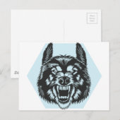 Wütender Wolf Postkarte (Vorne/Hinten)