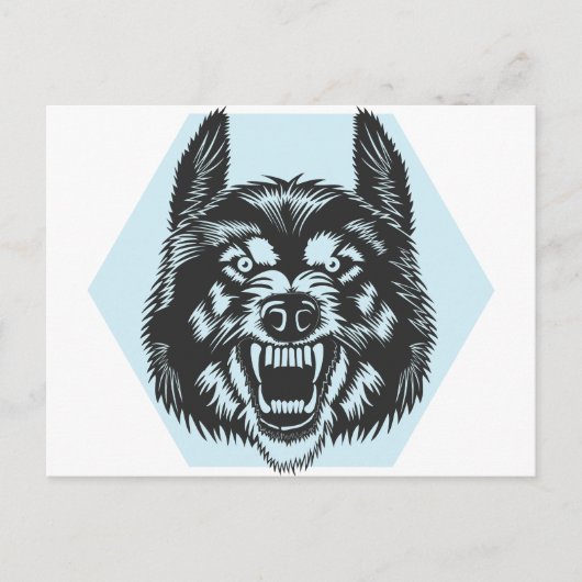 Wütender Wolf Postkarte (Vorderseite)