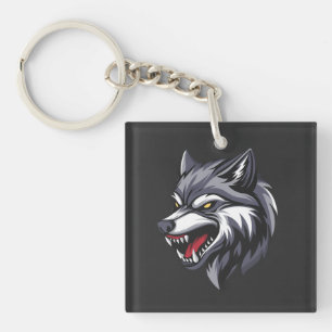 Wütender Wolfsgesicht-Schlüsselanhänger Schlüsselanhänger
