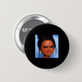Wütendes angewidertes schwarzes Puppen-Gesicht Mem Button (Vorne & Hinten)