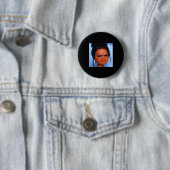 Wütendes angewidertes schwarzes Puppen-Gesicht Mem Button (Beispiel)