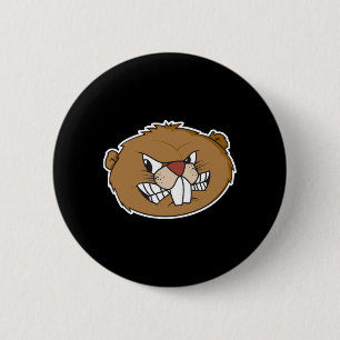 wütendes Biber-Gesicht Button