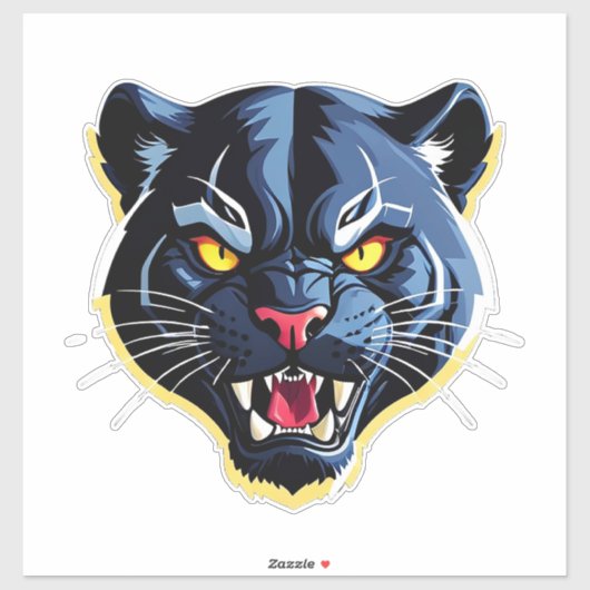 Wütendes Brüllendes Panther-Maskottchen Aufkleber (Blatt)