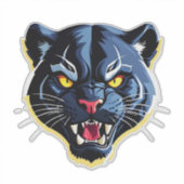 Wütendes Brüllendes Panther-Maskottchen Aufkleber (Vorderseite)