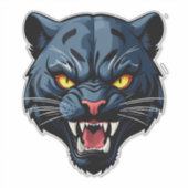 Wütendes Brüllendes Panther-Maskottchen Aufkleber (Vorderseite)