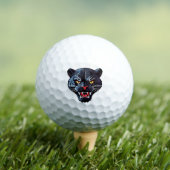 Wütendes Brüllendes Panther-Maskottchen Golfball (Insitu T-Shirt)