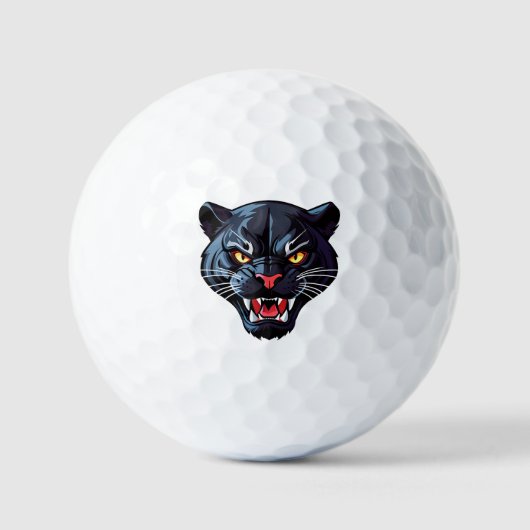 Wütendes Brüllendes Panther-Maskottchen Golfball (Vorderseite)