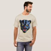 Wütendes Brüllendes Panther-Maskottchen T-Shirt (Vorne ganz)