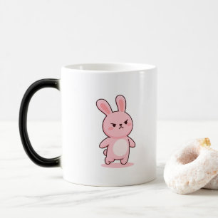 Wütendes Bunny Minimal Kawaii Stil Verwandlungstasse