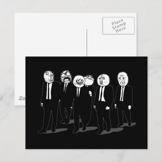 wütendes Comic Postkarte (Vorne/Hinten)