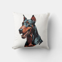 Wütendes Dobermann-Portrait Aggressiver Hund Gesch