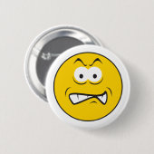 Wütendes Gesicht mit gefletschten Zähnen Button (Vorne & Hinten)
