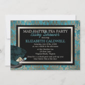Wütendes Hutmacher-Alice im Wunderland-Brautparty Einladung (Vorderseite)