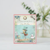 Wütendes Hutmacher-Schlückchen u. sehen Babyparty Einladung (Stehend Vorderseite)