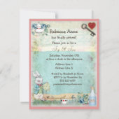 Wütendes Hutmacher-Schlückchen u. sehen Babyparty Einladung (Rückseite)