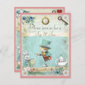 Wütendes Hutmacher-Schlückchen u. sehen Babyparty Einladung (Vorne/Hinten)