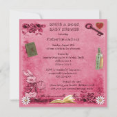 Wütendes Hutmacher-u. Cheshire-Katzen-Rosa holen Einladung (Rückseite)