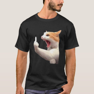 Wütendes Katze Mittelfinger Meme Lustiges Catcore T-Shirt