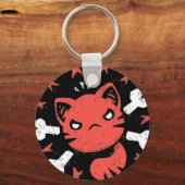 Wütendes Katzen-Emblem Schlüsselanhänger (Vorderseite)