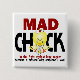 Wütendes Küken im Kampf-Lungenkrebs Button