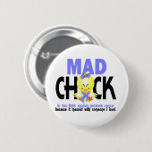 Wütendes Küken im Kampf-Prostatakrebs Button (Vorne & Hinten)