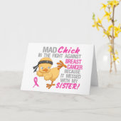 Wütendes Küken verwirrt mit meinem Brustkrebs der Karte (Gelbe Blume)