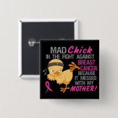 Wütendes Küken verwirrte mit Brustkrebs der Button (Vorne & Hinten)