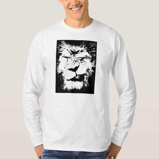 Wütendes Löwe longsleeve T-Shirt (Vorderseite)