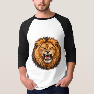 Wütendes Löwen-T-Shirt Brüllender afrikanischer T-Shirt