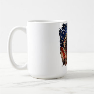 Wütendes Monster zerreißt US-Flagge Kunst Kaffeetasse