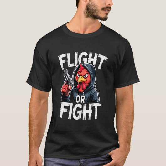 Wütendes Schlägertier Hühner Flug oder Kampfreakti T-Shirt (Vorderseite)