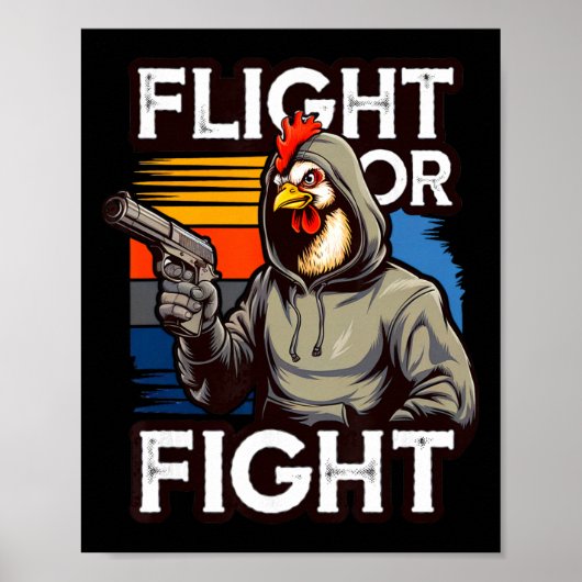 Wütendes Schlägertier Hühnerflug oder Kampfreaktio Poster (Vorne)