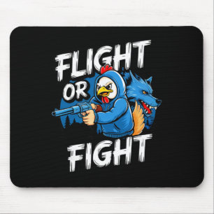Wütendes Schlägertyp Huhn Flucht oder Kampf Reakti Mousepad
