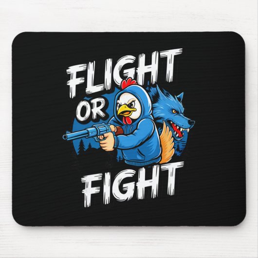 Wütendes Schlägertyp Huhn Flucht oder Kampf Reakti Mousepad (Vorne)