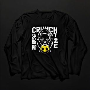 Wütendes Schwarzkatzen-T-Shirt mit langen Ärmeln,  Tri-Blend Shirt