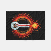 Wütendes Thermometer extreme Hitze Wut  Fleecedecke (Vorderseite (Horizontal))
