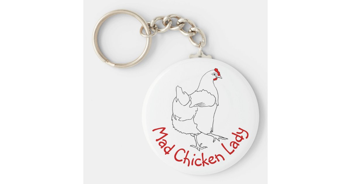 Wutendes Tier Kunst Zeichnen Huhn Damen Funny Schlusselanhanger Zazzle De