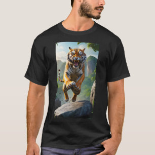 Wütendes Tiger-Schwarz Herren-Shirt T-Shirt