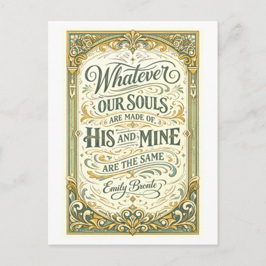 Wuthering Heights Bronte Quote Postkarte (Vorderseite)