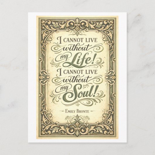Wuthering Heights Bronte Quote Postkarte (Vorderseite)