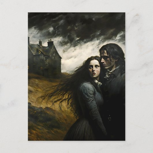 Wuthering Heights, Emily Bronte Gothic Literatur Postkarte (Vorderseite)