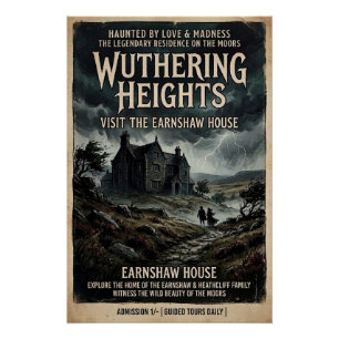 Wuthering Heights Gothic Hochland Vintage Reise Poster