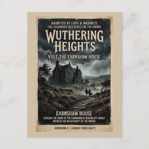 Wuthering Heights Gothic Moorlandschaft Vintage Re Postkarte