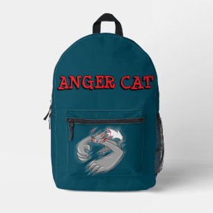 WUTKATZE BEDRUCKTER RUCKSACK