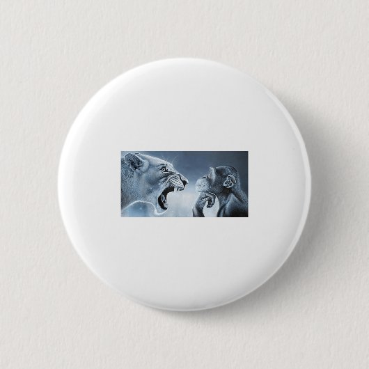 Wutmeme, Löwenaffe, Affe Und Löwe Meme M Button (Vorderseite)