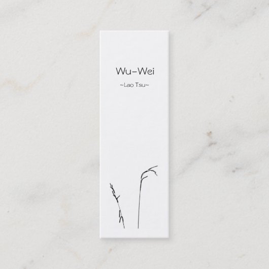 Wuwei-Bookmark Mini Visitenkarte (Vorderseite)