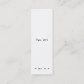 Wuwei-Bookmark Mini Visitenkarte (Rückseite)