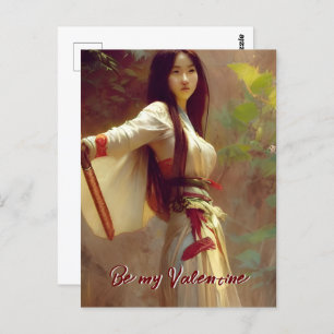 Wuxia Fighter Martial Arts Valentine Postkarte