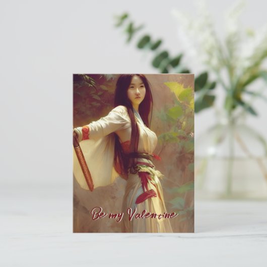 Wuxia Fighter Martial Arts Valentine Postkarte (Stehend Vorderseite)